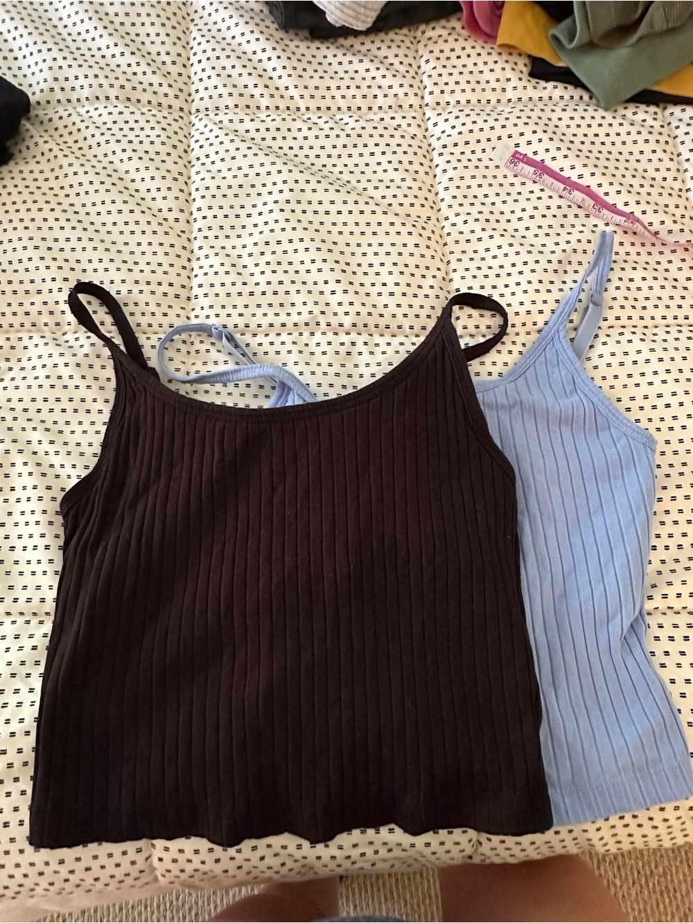 Old Navy Ribbed Camisole Duo - Black & Light Blue